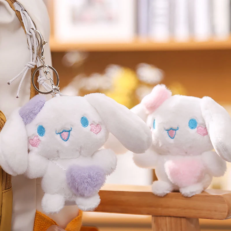

Sanrio Cinnamoroll брелок-Плюшевая Кукла, Мультяшные мягкие плюшевые Брелоки для ключей, подвеска для сумки, подарок для девочек, детские игрушки