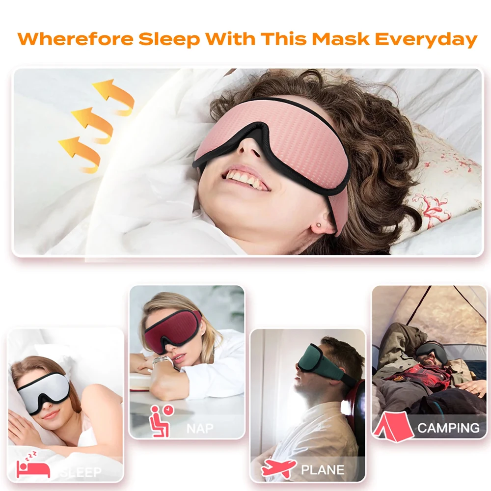 3D Sleeping Mask 100% Blockout Light Sleep Mask For Eye Soft Eye Mask for Travel Eyeshade Night Breathable Blindfold Slaapmasker 4