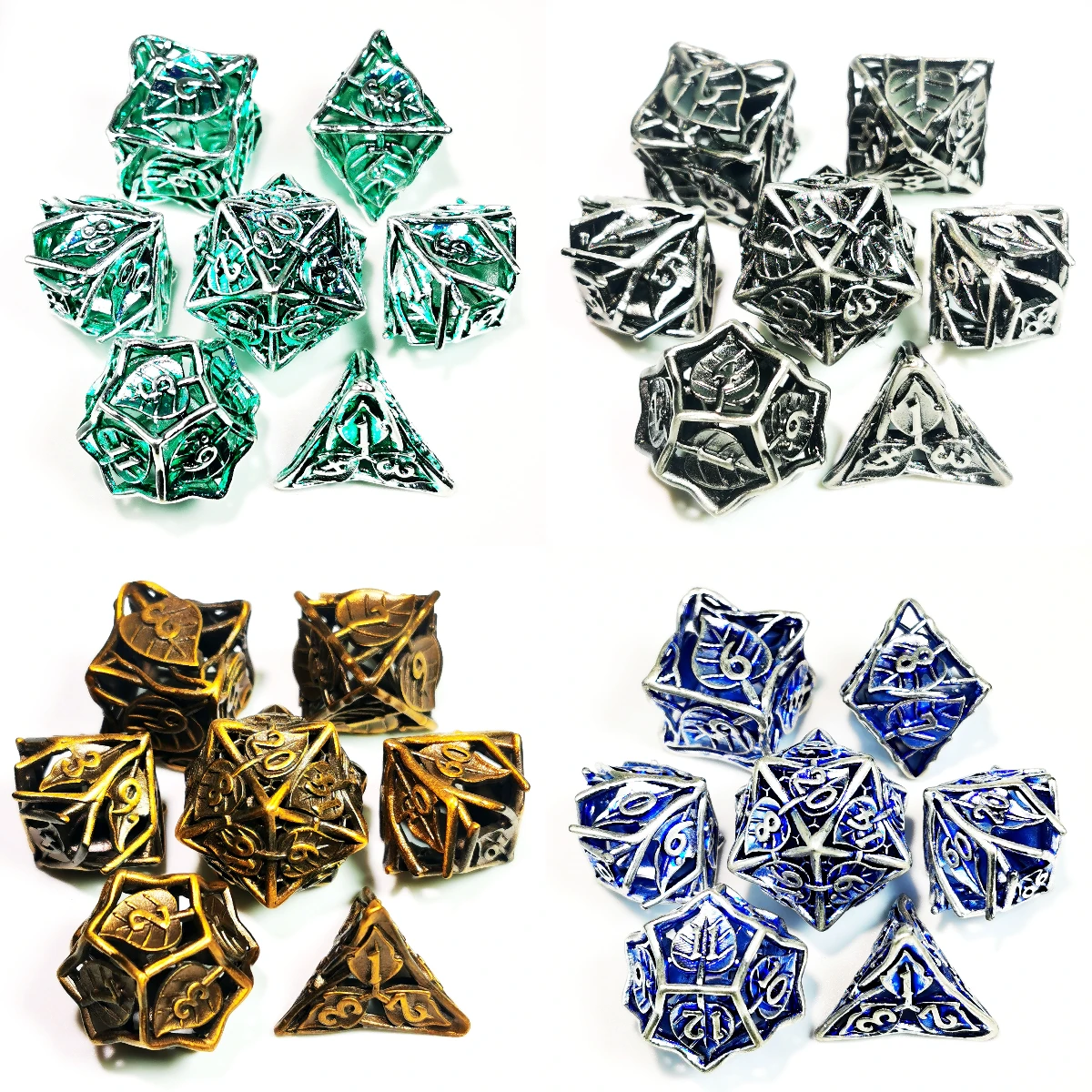 "Gold DnD Metal Dice Set - 7 Piece Zinc Alloy Polyhedral Dice for Dungeons & Dragons, RPG & Tabletop Games" 6