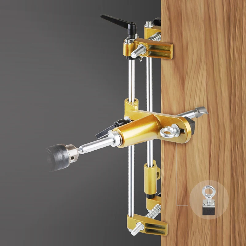 Wooden Door Hole Opener Slotting Machine Multi-function Woodworking Wood Door Lock Mortise Template Fixture Tool Kit