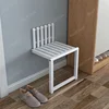 Wall-Mounted Folding Footstool Porch Chair Shoe Stool Chair Hidden Solid Wood Folding Bathroom Stool 2