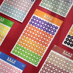 2 Sheets Colorful Numbers Letter Alphabet Sticker Color Series Sticker Decoration 8 Styles Creative Scrapbooking Paper