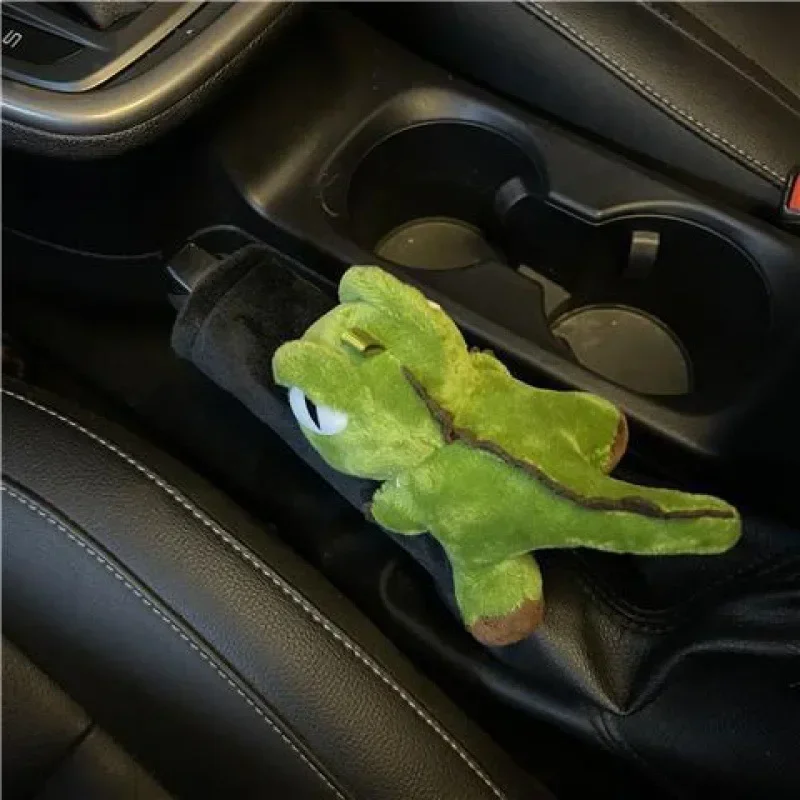 Cartoon Car Handbrake Cover Cute Universal Shift Lever Cover Non-blocking Dinosaur Handle Protective Covers Car Decoration