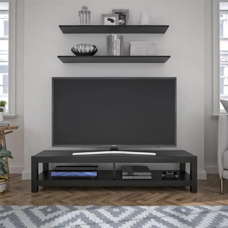 

Mainstays Parsons TV Stand for TVs up to 65", Black Oak tv stand living room furniture cabinet