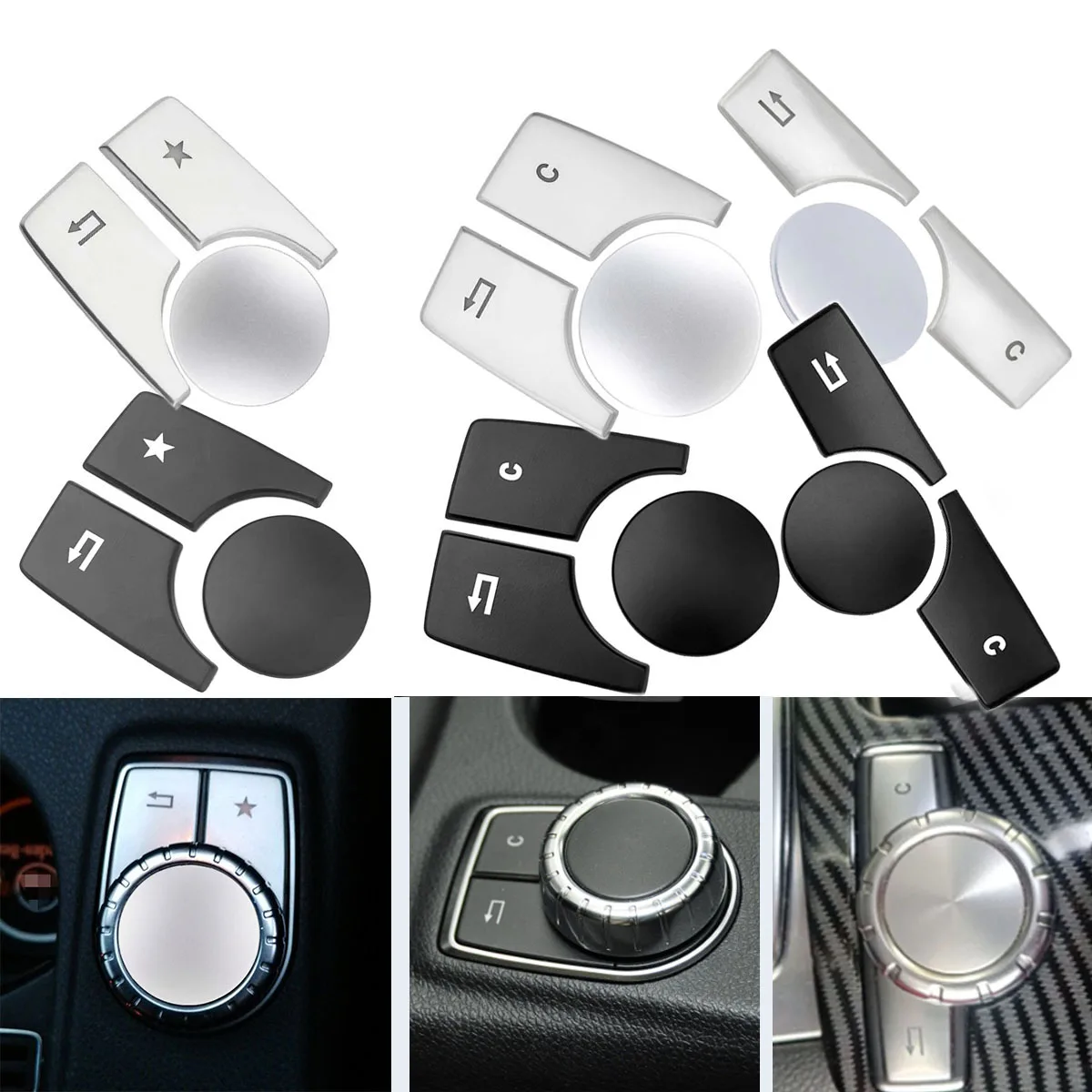 Center Console Multimedia Button Cover Trim Stickers