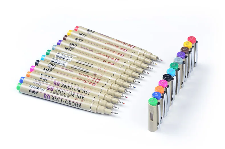 12 Colors PRO Pigma Micron Pen Set colored pens drawing pen Waterproof Finecolour Needles Liner Pens Drawing Lines Colour Pen Dessin tombow Art Supplies