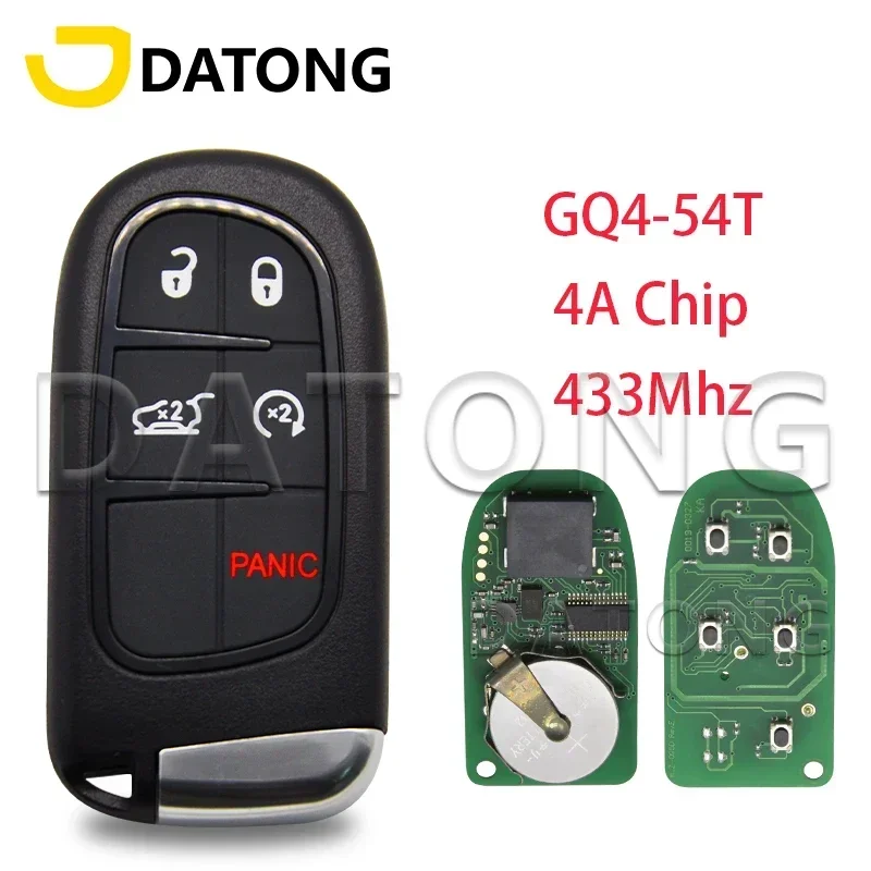 

Datong World Car Remote Control Key For Chrysler Jeep Cherokee Dodge RAM Durango FCC GQ4-54T 434Mhz 4A PCF7953M Auto Smart Card