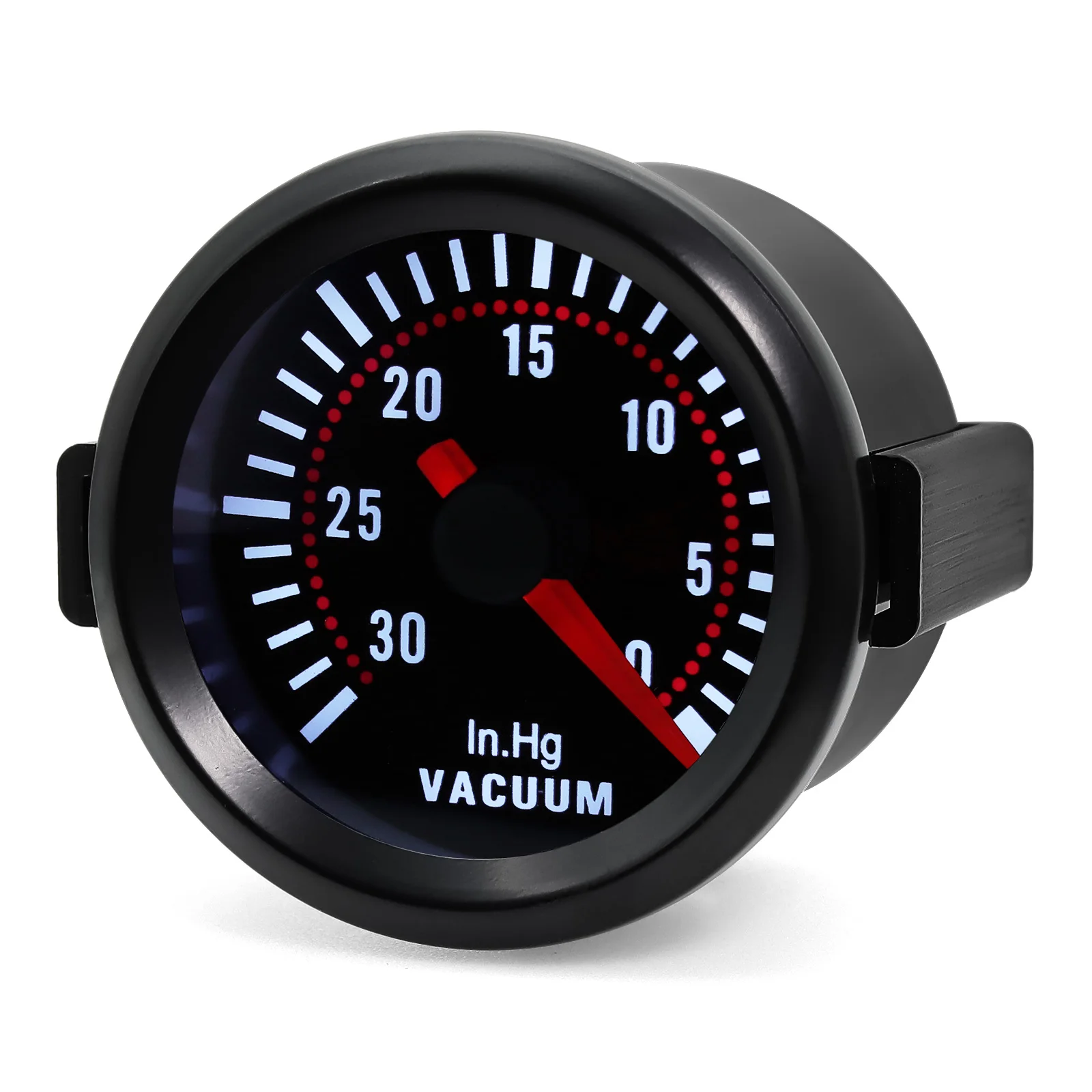 52mm Car Vacuum with Sensor-30~0 In.Hg Gauge Universal Air Press Gauge Pointer Meter Smoke Len White LED for Gasoline Car 12V