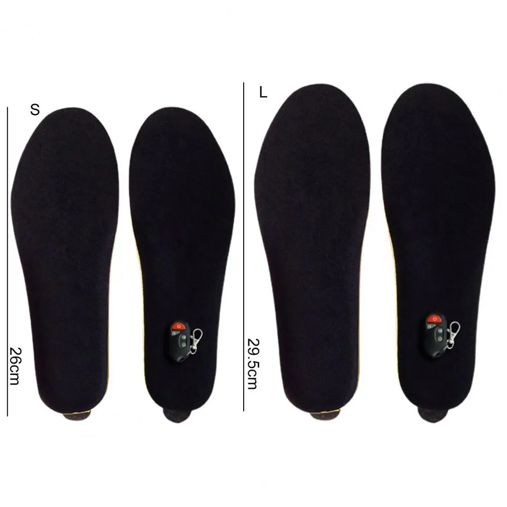 1 Pair Heated Insole Rechargeable Keep Warm Winter Washable Electric Thermal Shoe Insole with Remote Control for Daily Wear