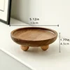 Elegant Wooden Tray Convenient Pedestal Stand Plate Multifunctional Key Jewelry Home Storage Food Dessert Display Trays Decor 5