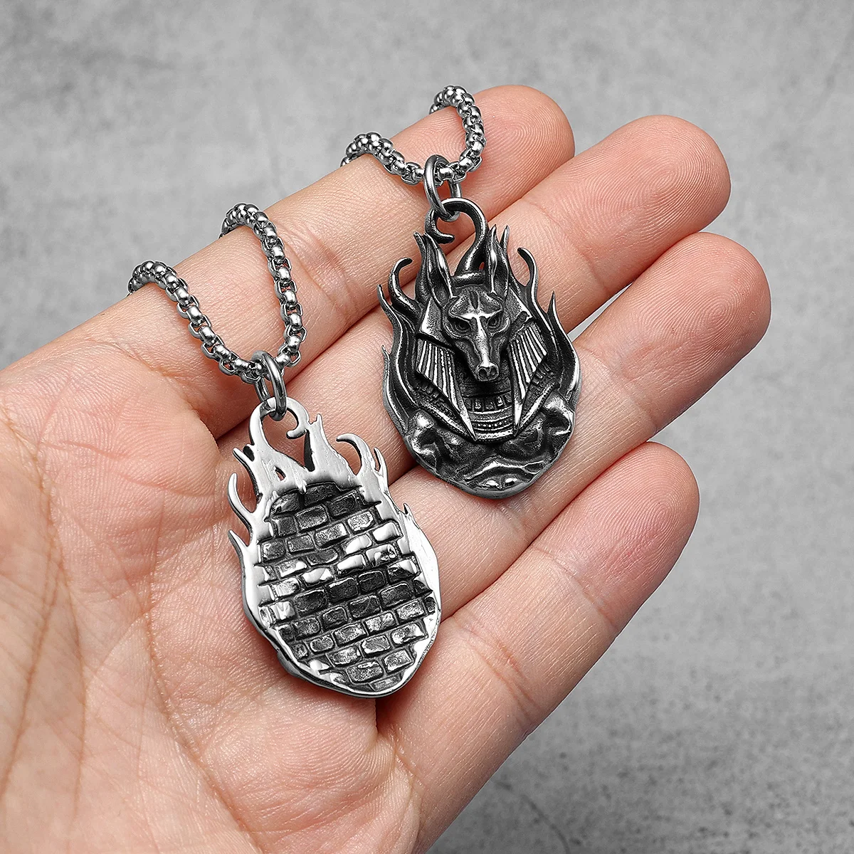 Death Anubis Necklaces Egyptian Myth Pendants 316L Stainless Steel Men Chain Punk Rock Rap for Male Jewelry Gift Dropshipping 3
