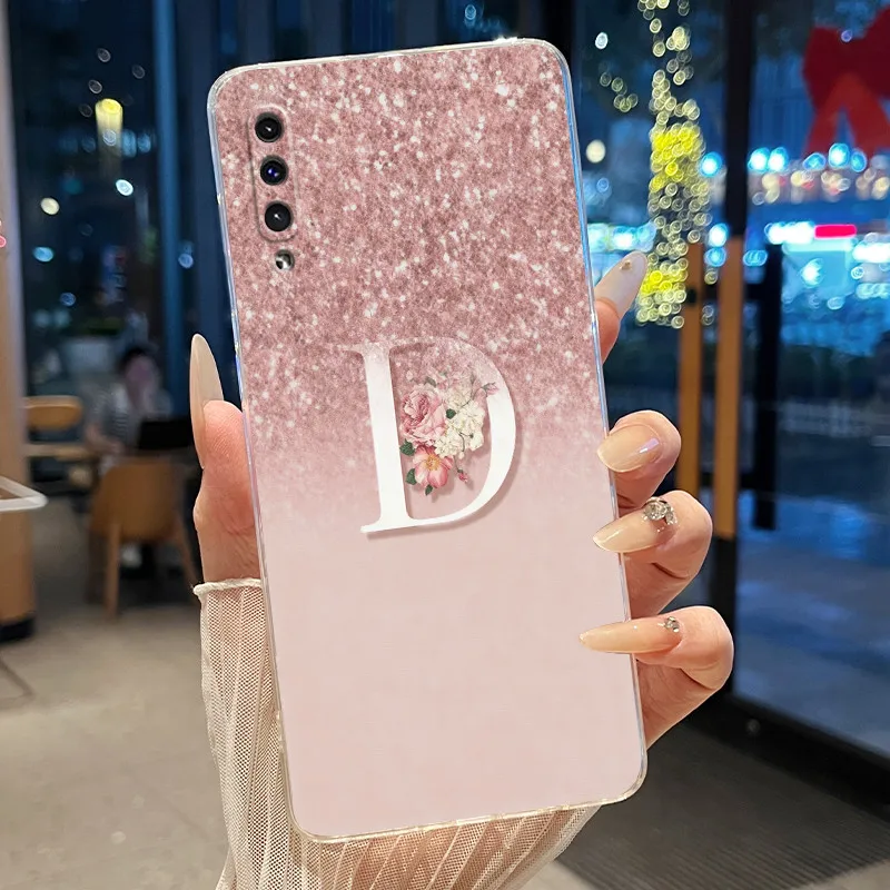 Elegant Clear Soft Silicone Protective Back Cover with Luxury Letter Design