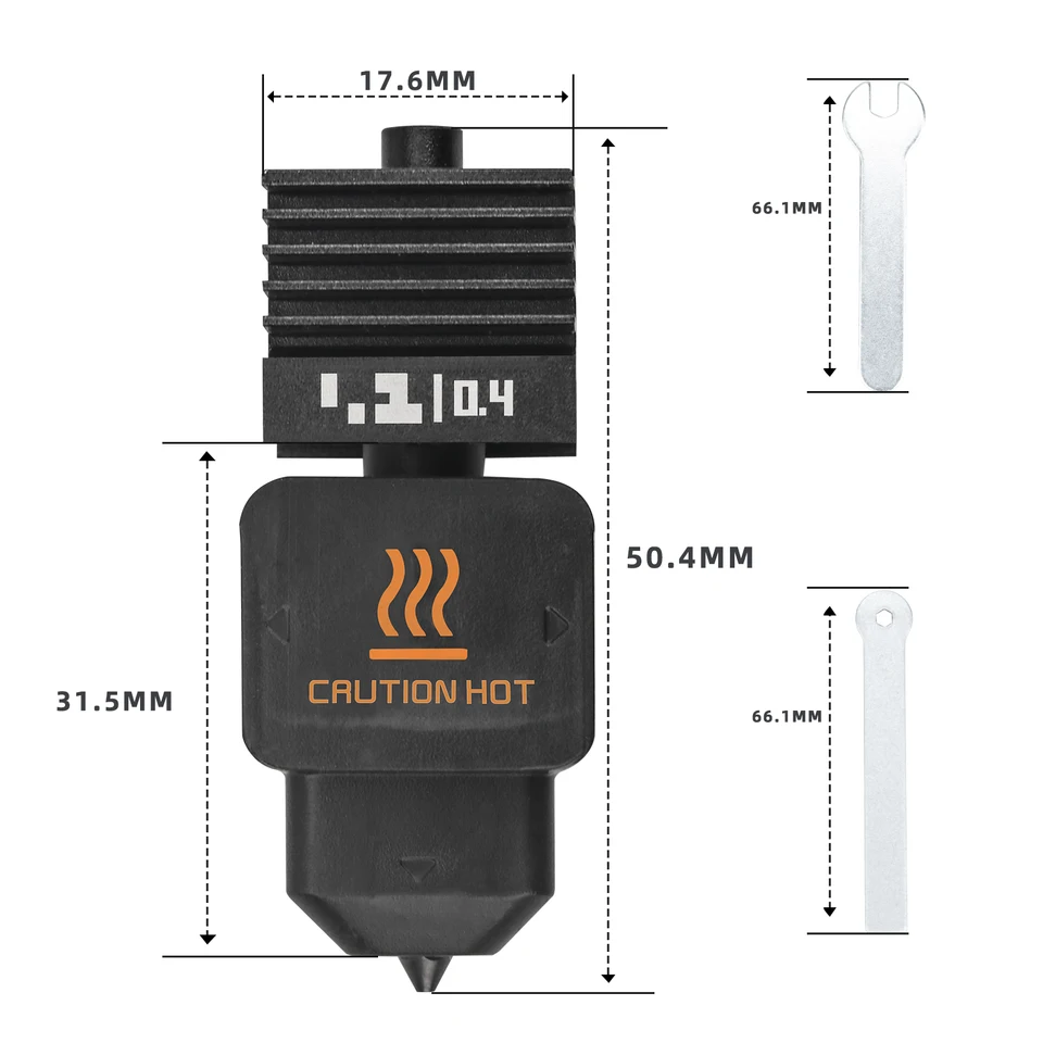 Bambu Lab H2D用ホットエンド組立キット部品 0.4 0.6 0.8MM交換可能