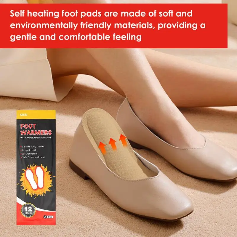 Foot Warmer Insoles 1 Pair Long-lasting Heat Shoe Pad Air Activated Insole Winter Foot Warmer For Home Outgoing Commuting