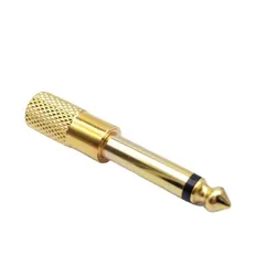 Premium Gold - Plated Audio Adapter Cable - Mono Microphone and Aux Converter - 5pcs (3.5mm F to 6.35mm M)