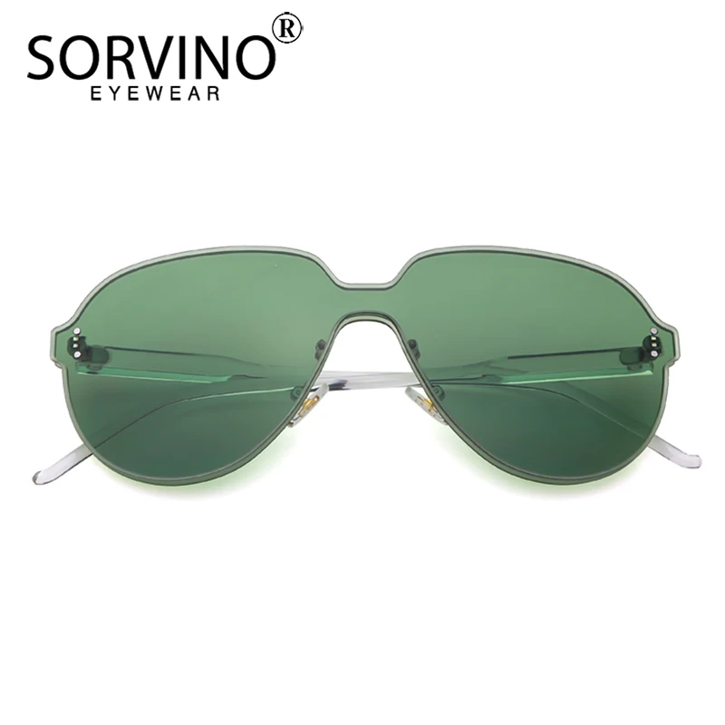 Sorvino Retro Oversized Pilot Zonnebril Vrouwen 2020 90S Luxe Merk Designer Grote Dame Randloze Luchtvaart Zonnebril Tinten SP255