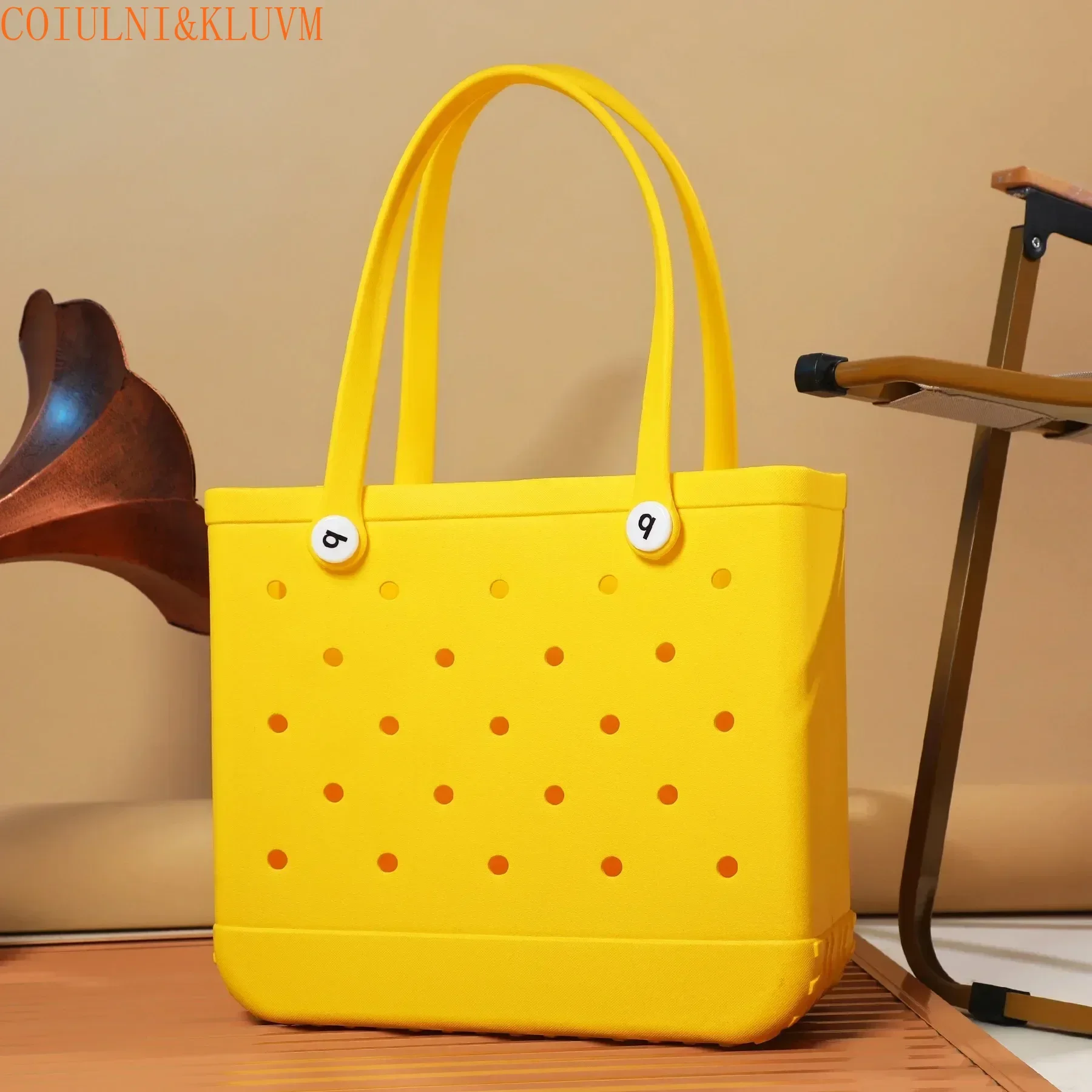 【COIULNI&KLUVM】eva Bath baskets Waterproof Washable Tip Tote Bag for the Beach Boat Pool Sports Lightweight Durable Rubber Bags