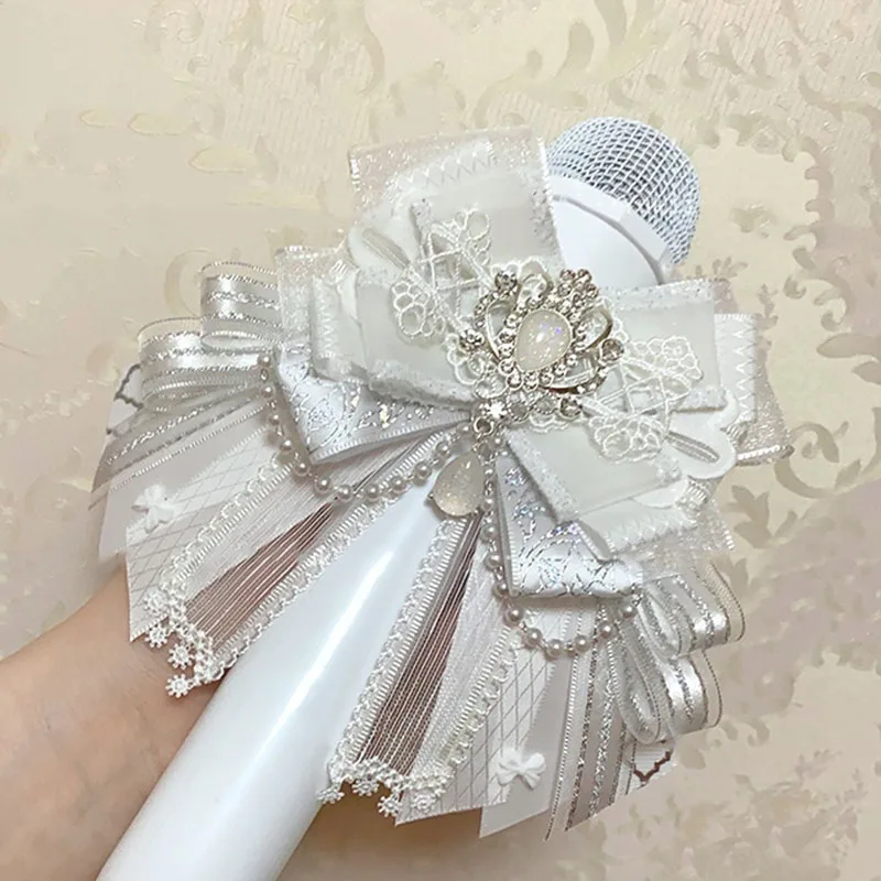 Handgefertigte Lolita-Schleife mit Kristallband, Schmuck-Accessoires, Geschenke für Damen, Hemden, Pullover, Anstecknadeln, Konzert-Handlampe, Schleifenknoten – Detail 3