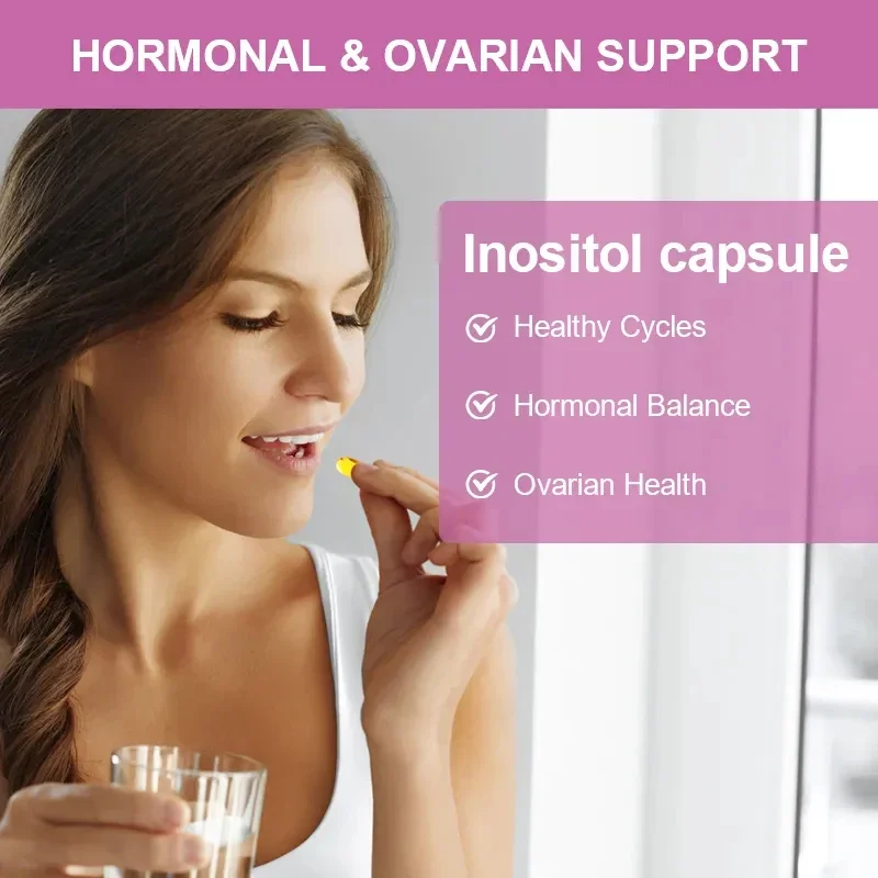 Myo & D-Chiro Inositol Capsules Supports Ovarian Function Hormone Balance Fertility Supplements Women inositol fertility supplement