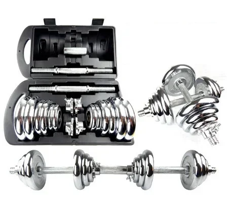 IN STOCK Chromed gift box adjustable dumbbell kit de pesas 20 kg mancuernas pesas ajustable plating Dumbbells