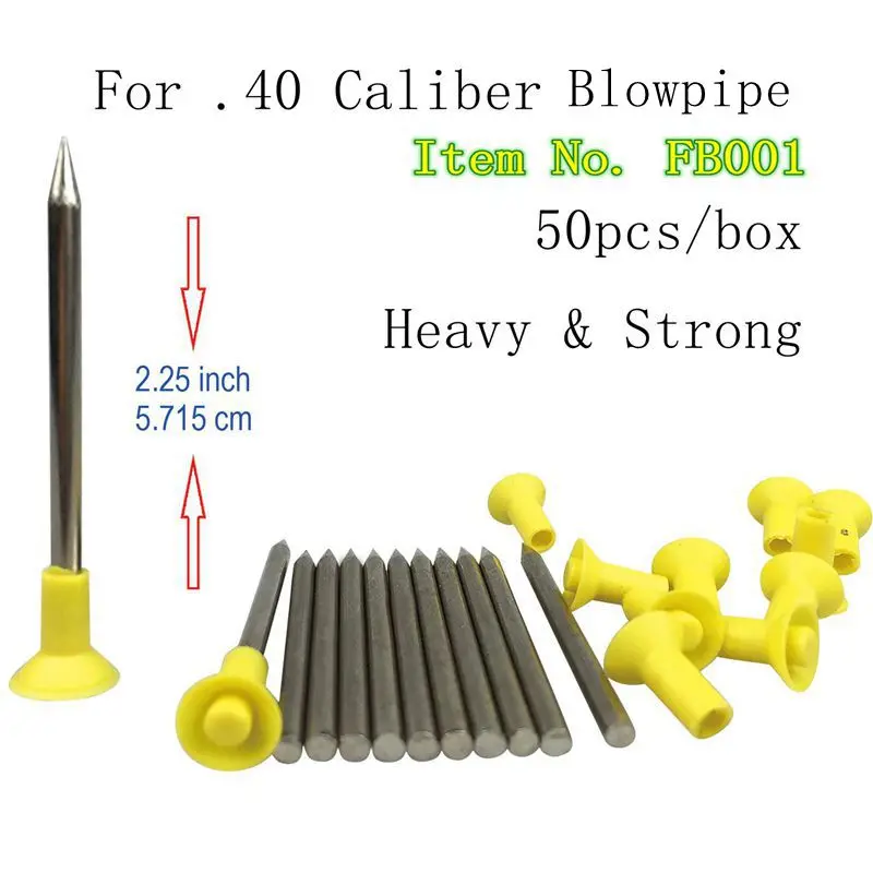 Metal Needle Darts 5.7CM/2.25" 6.5CM/2.56" 10CM/3.93" Metal Needle Darts 50PCs For .40 Caliber Blowpipe
