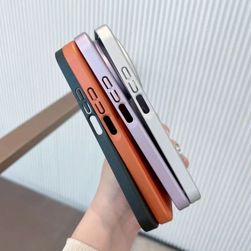 Electroplated Leather Magnetic Cover - Skin Friendly Bumper  Case