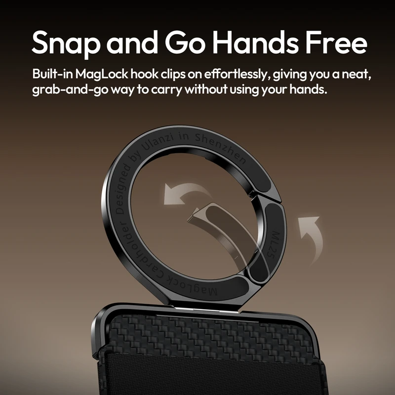 Ulanzi ML25 MagLock Cardholder Dual-Sided Magnet Stand Movie Mode with Elastic Strap Magnetic Ring for SIM Pin SD Cards TF Cards