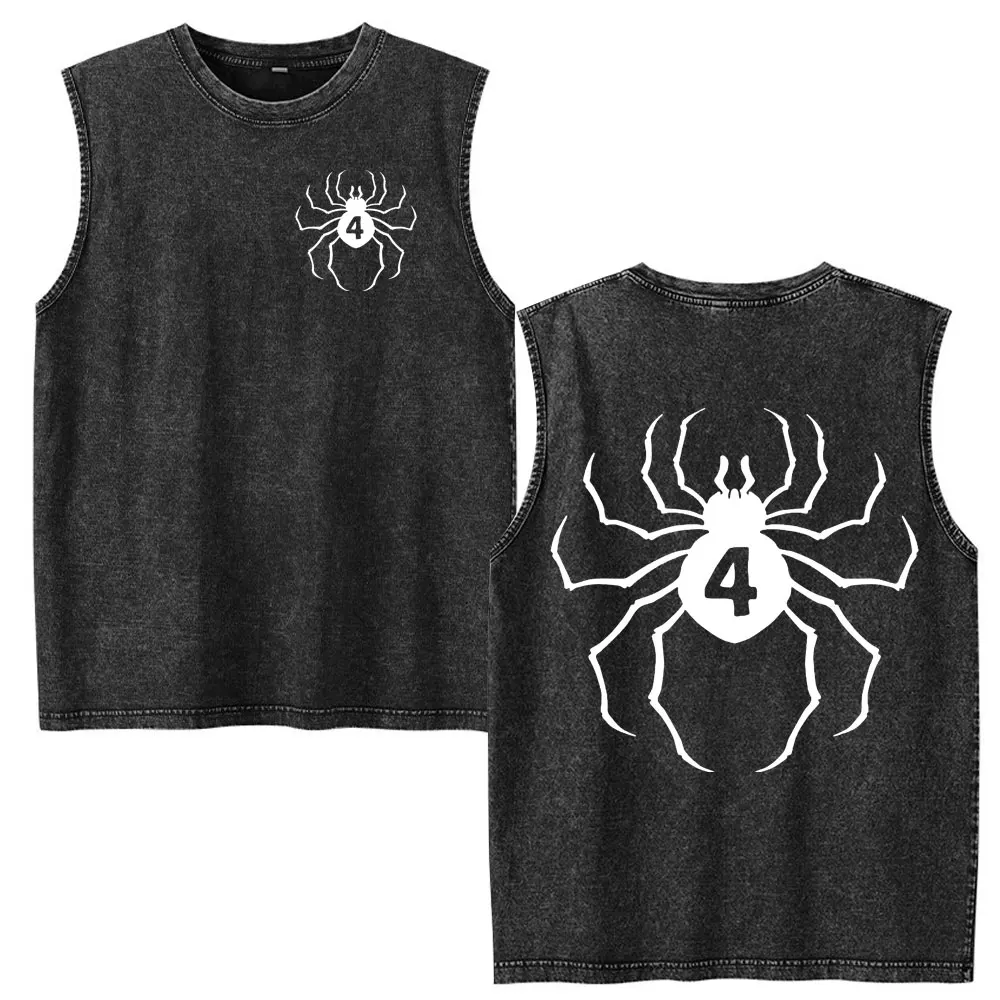 Vintage Washed Kurapika Graphic Sleeveless Tank Top