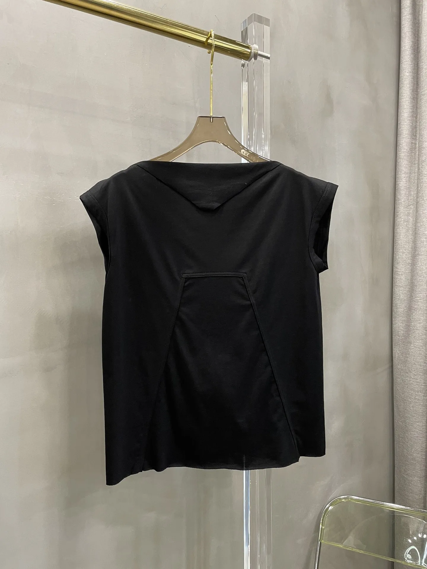 

Flap collar sleeveless cotton knit tops casual fashion 2023 summer new 0508