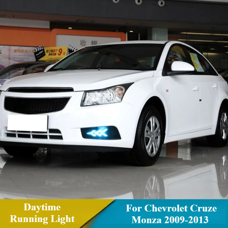 For Chevrolet Cruze Monza 2009-2013 Car Led Daytime Running Light Streamer Turn Signal Modified Front Fog Light DRL 12V Daylight detail image 3