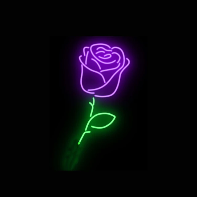 Purple Rose Green Leaves White Backing Handmade Real Glass Tube Flowers  Store Advertise Home Decoration Display Neon Sign 17x14 - Neon Bulbs &  Tubes - AliExpress