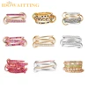 Mix Color Multi Pieces Stacking Engagement Band Link Rings for Women Plain Micro Paved 5A CZ Stack Full Finger Jewelry 1