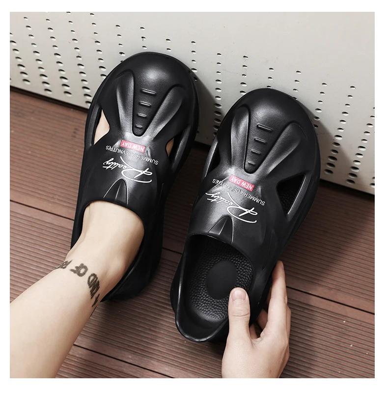 Coconut sandals men's summer beach slippers men's driving sports outer wear non-slip toe-toe clogs new Baotou clogs summer outer wear non-slip anti-odor poop-feeling sports popular driving coconut beach sandals