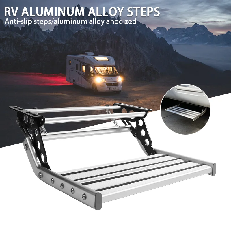 TYTXRV Caravan RV Step Aluminum Electric/Manual Pull Out Folding Singe Ladder rv step ladder