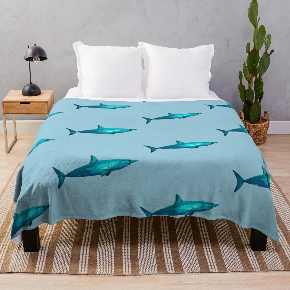 Mako Shark Color Print Coperta Da Picnic Vintage Per Coperte Da Campeggio Per Divani