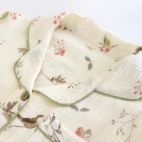 2026 New Spring and Autumn Women's Pajama Set 100% Cotton Crepe Long Sleeve Long Pants Two Piece Set Loose Enlarged Home Clothes - Image 4