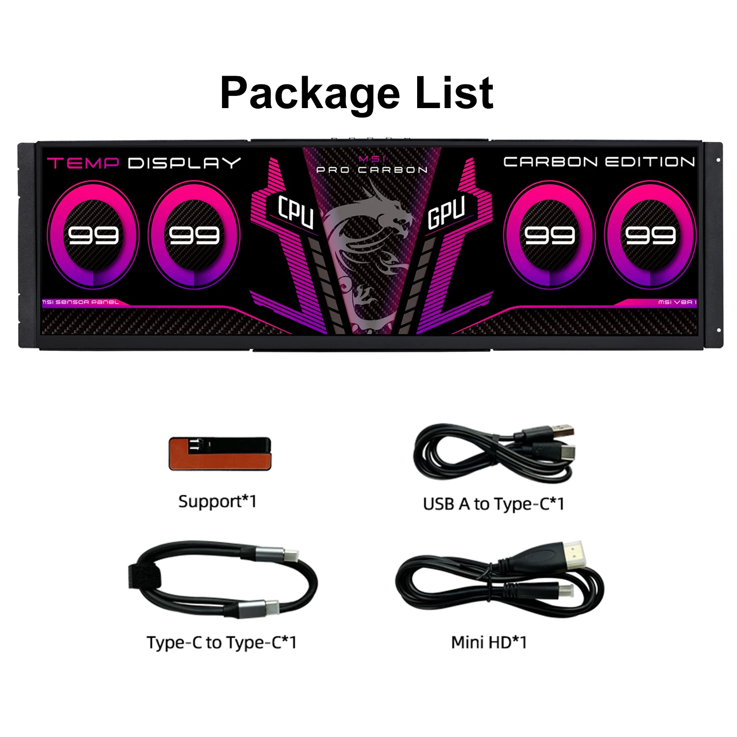 Wisecoco HYTE Y70 ̽ ޴ , PC ̸  ÷, CPU GPU µ ġ ũ, 14.5 ġ, 2.5K, 2560x720