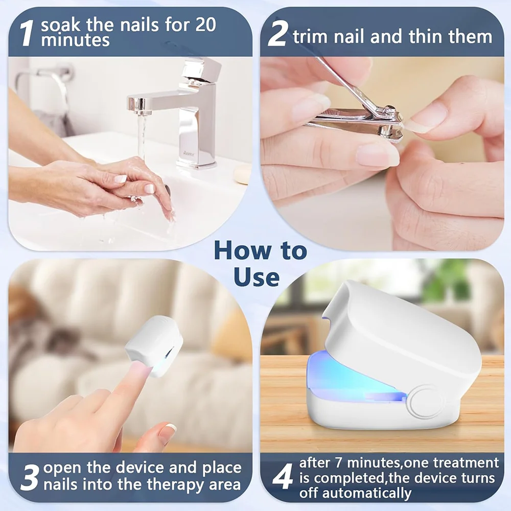 Nail Fungus Laser Assist Tool UV Professional Nail Fungus Cleaning Laser Device Phototherapy Lamp Type-C Charging
