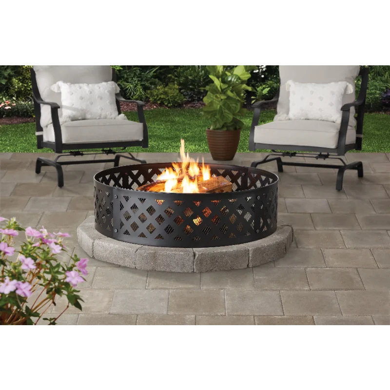 

36" Round Metal and Steel Fire Ring Black, by Mainstays