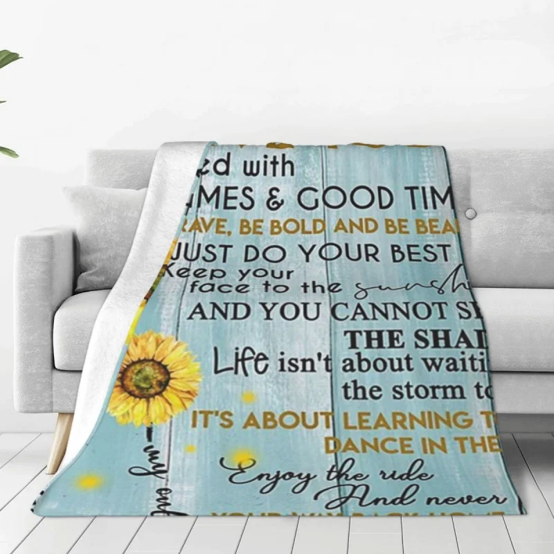 

Sunflower To My Daughter From Mom Velvet Throw Blanket Love gift Blankets for Home Office Lightweight Thin Quilt