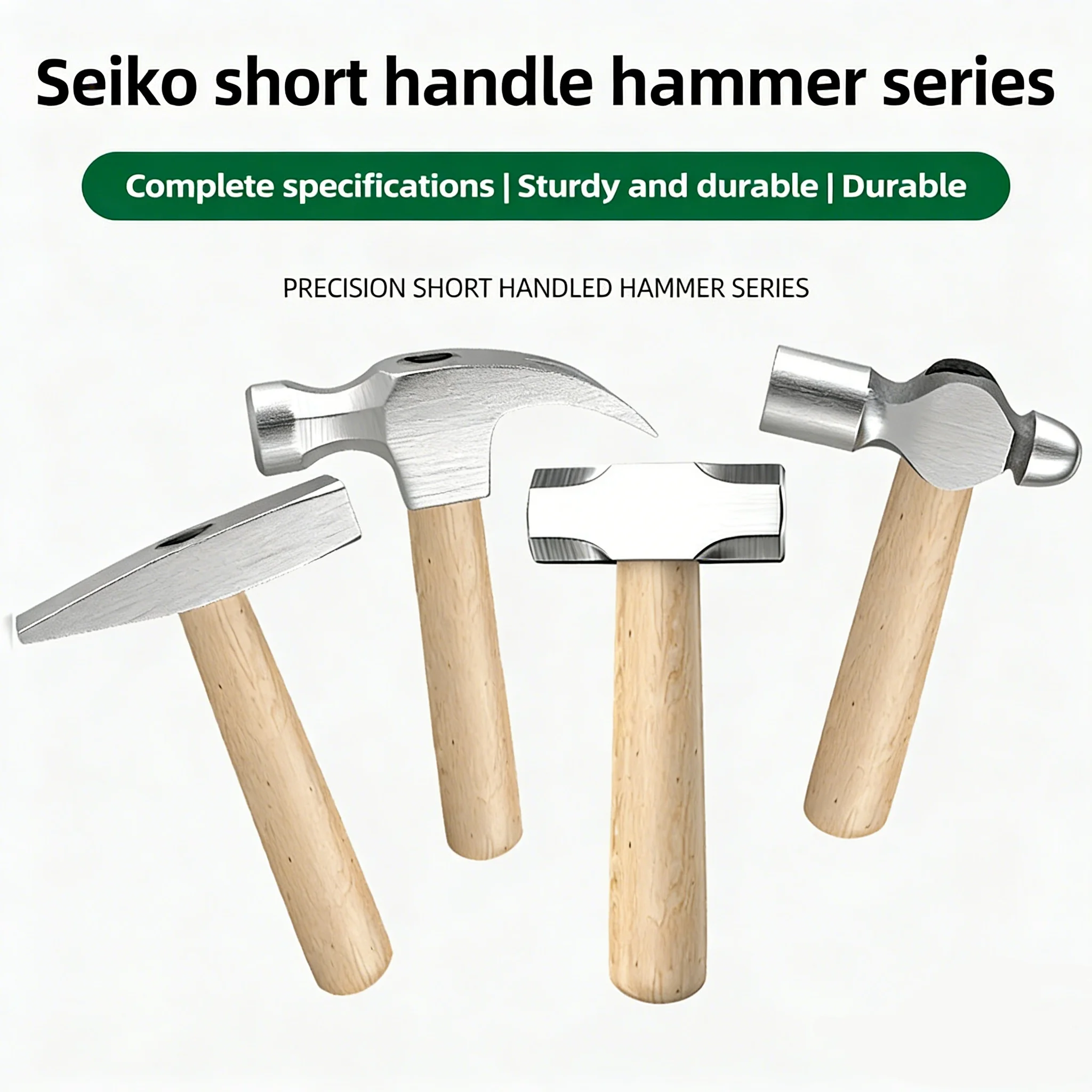 Compact Wood Handled Claw Hammer with High-Carbon Steel Head - 8 OZ