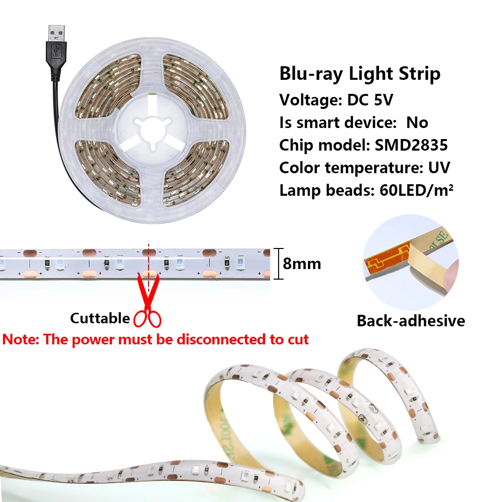 Bande LED RGB USB Imperméable Pour TV, Ambiance Lumineuse - 1M, 2M Ou 3M