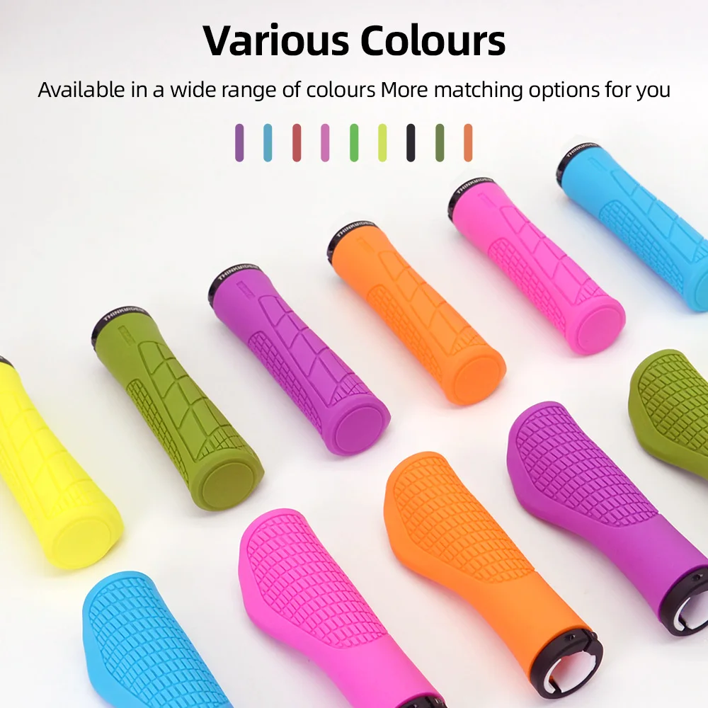 ThinkRIder MTB Bike Silicone Handlebar Grip Single Locking Anti-Slip Comfortable Handlebar Grip Cover For Mountain Bicycle Handlebar Grips Bike Handlebar Grips Bike Handle Grips