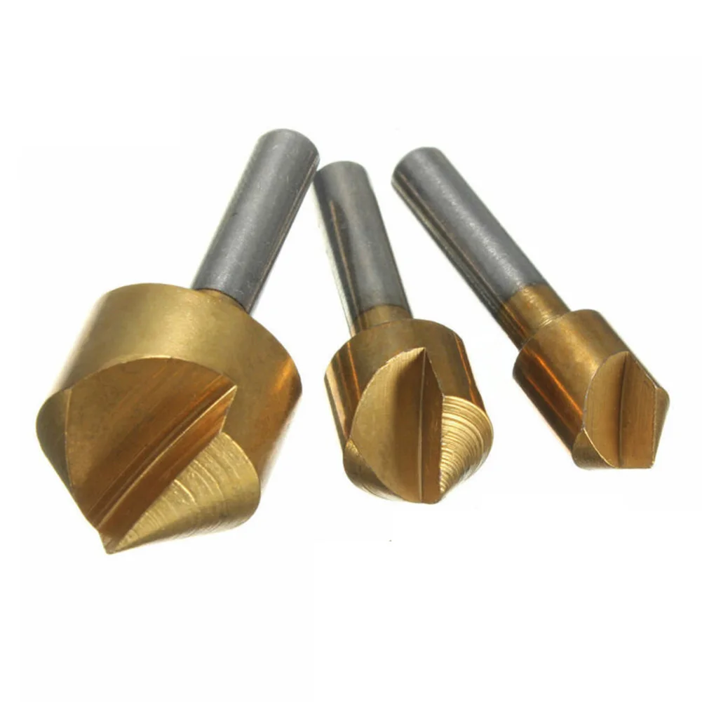 

3pcs Single Flute 90 Degree Countersink Drill Bit Set For Wood Metal Chamfer Cutter Chamfering Cutter End Mill Drilling Tool