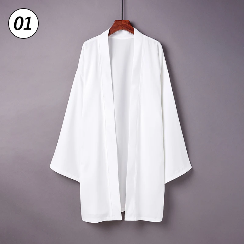 Men Ukiyo-e Style Long Hanfu Cloak Unisex Japanese Kimono Poncho Summer Casual Loose Yukata Haori Beach Shirts Cardigan