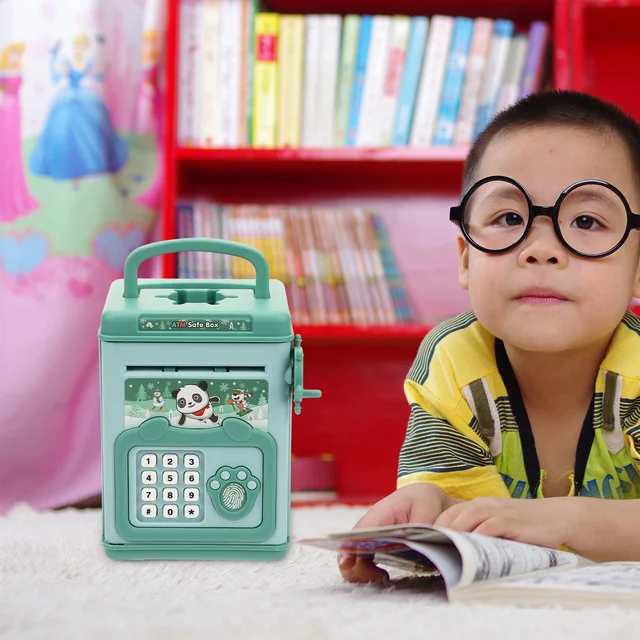 Elektromos Piggy Bank Digitális Edény Atm Jelszó Megtakarító Rajzfilm Érmék Készpénzbankok - Image 5