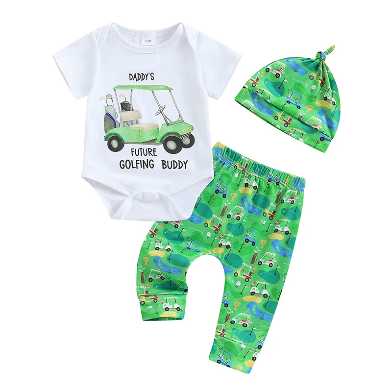 

Baby Golf Outfit Daddy s Future Golfing Buddy Romper T-shirt And Pants Set Newborn Infant Boy Girl Summer Clothes