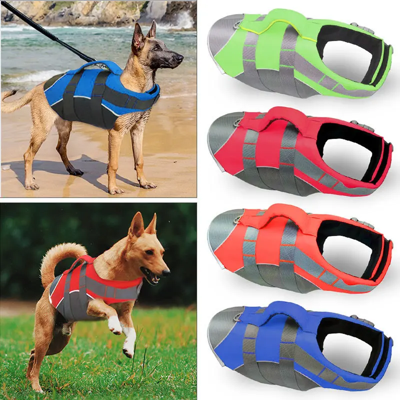 

Dog Life Jacket Pet Safety Rescue Swimsuit Dog Surfing Swimming Clothes Summer Vacation Oxford Breathable Bulldog Safety Clothes