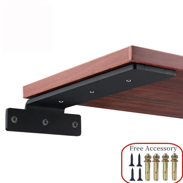 2PCS 6-12นิ้วปกปิดชั้นวางสีขาวเหล็กสีดำซ่อนชั้นวางขาแขวนติดผนัง Home And Kitchen DIY อุปกรณ์เหล็กเครื่องตกแต่งบ้าน 1