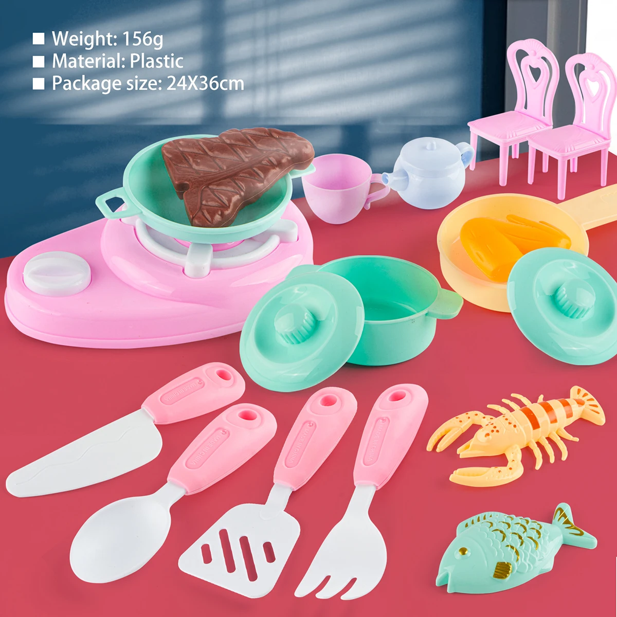 16pcs Cooking Toy Set Play House Kitchen Toy Pretend Pre-school Play Chef Kits